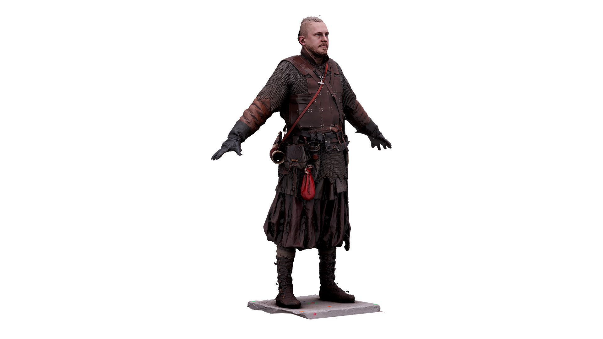 A Pose Raw Scan Sigvid Medieval Suit 3D model_2