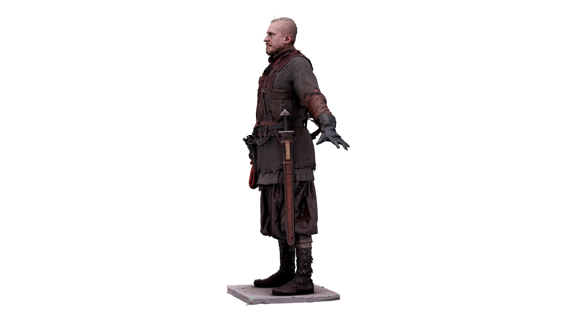A Pose Raw Scan Sigvid Medieval Suit 3D model_4