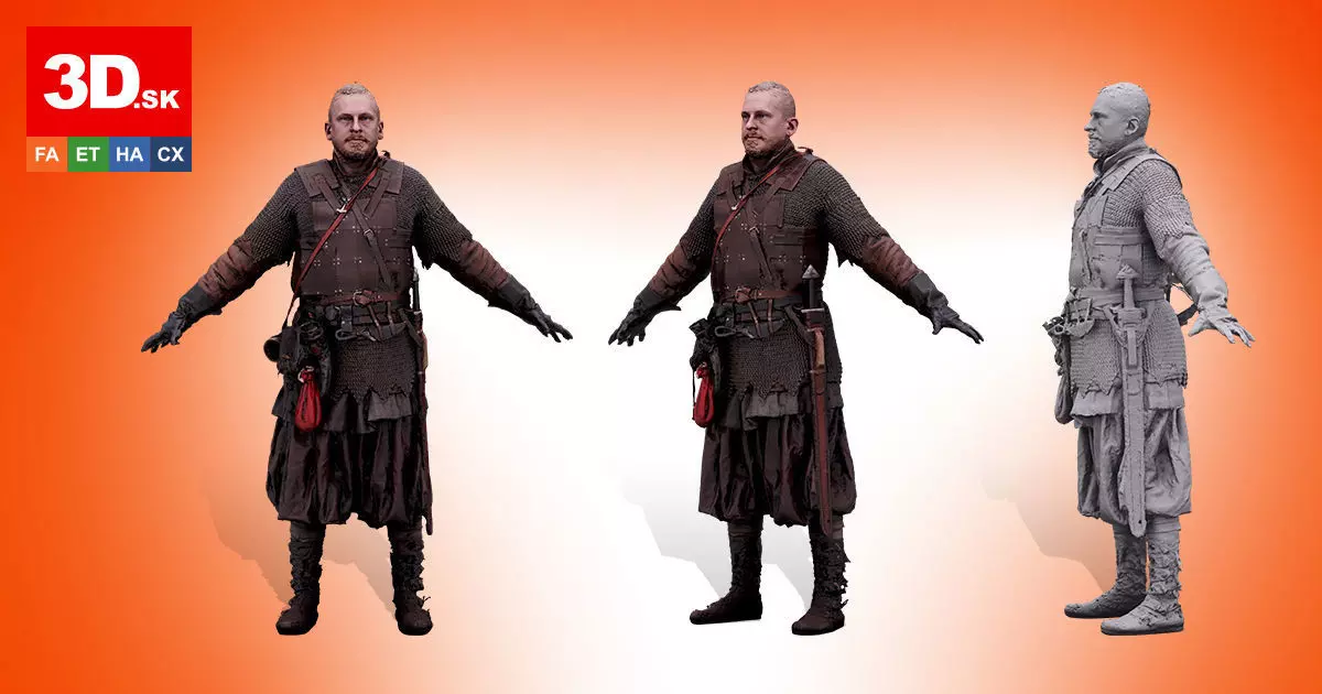 A Pose Raw Scan Sigvid Medieval Suit 3D model_0