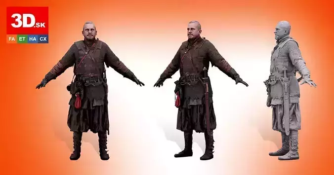 A Pose Raw Scan Sigvid Medieval Suit