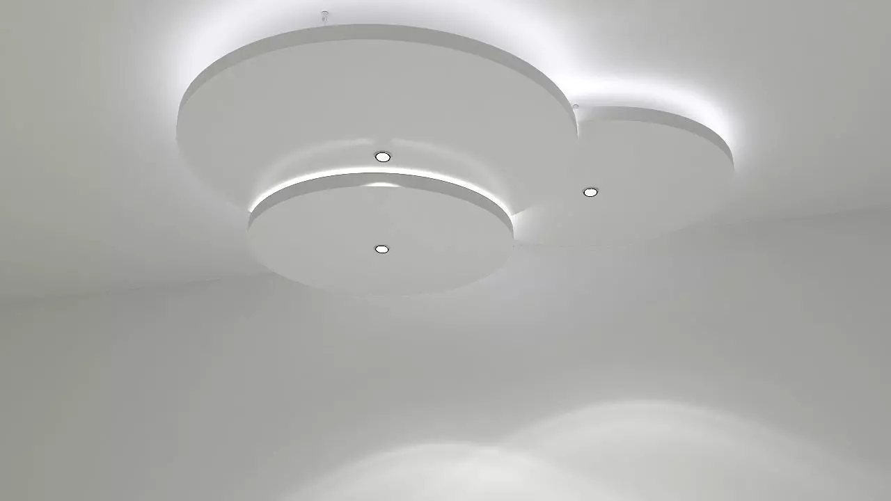 Round suspended ceiling 3D model_0