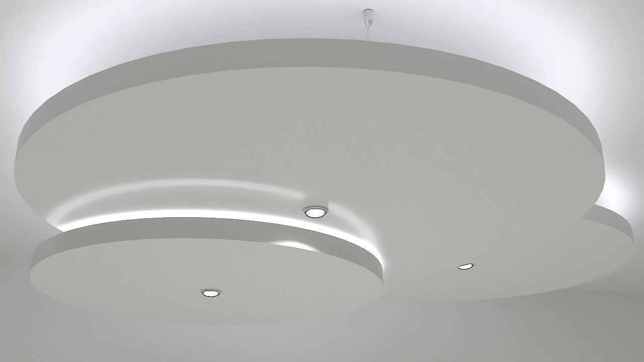 Round suspended ceiling 3D model_2