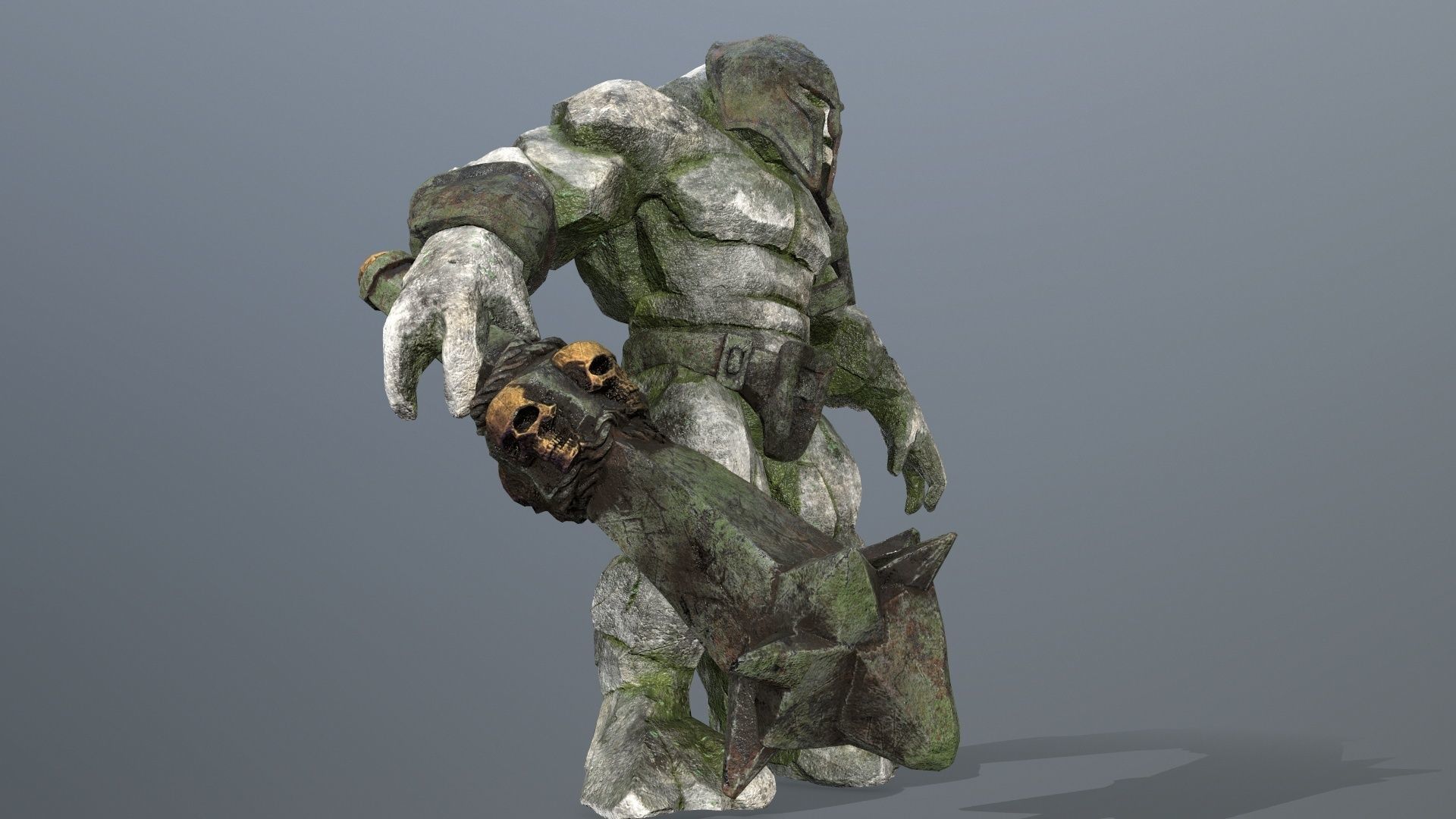 stone monster Low-poly 3D model_3