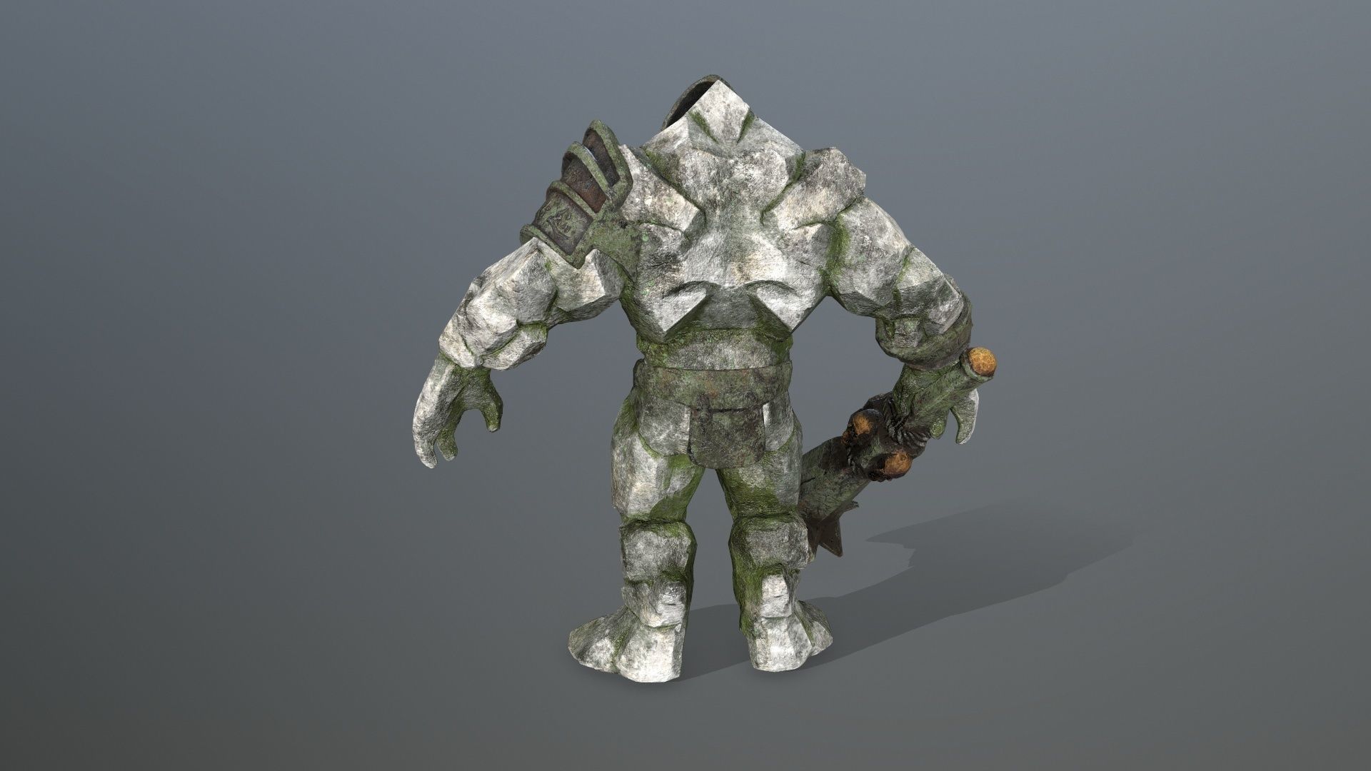 stone monster Low-poly 3D model_8