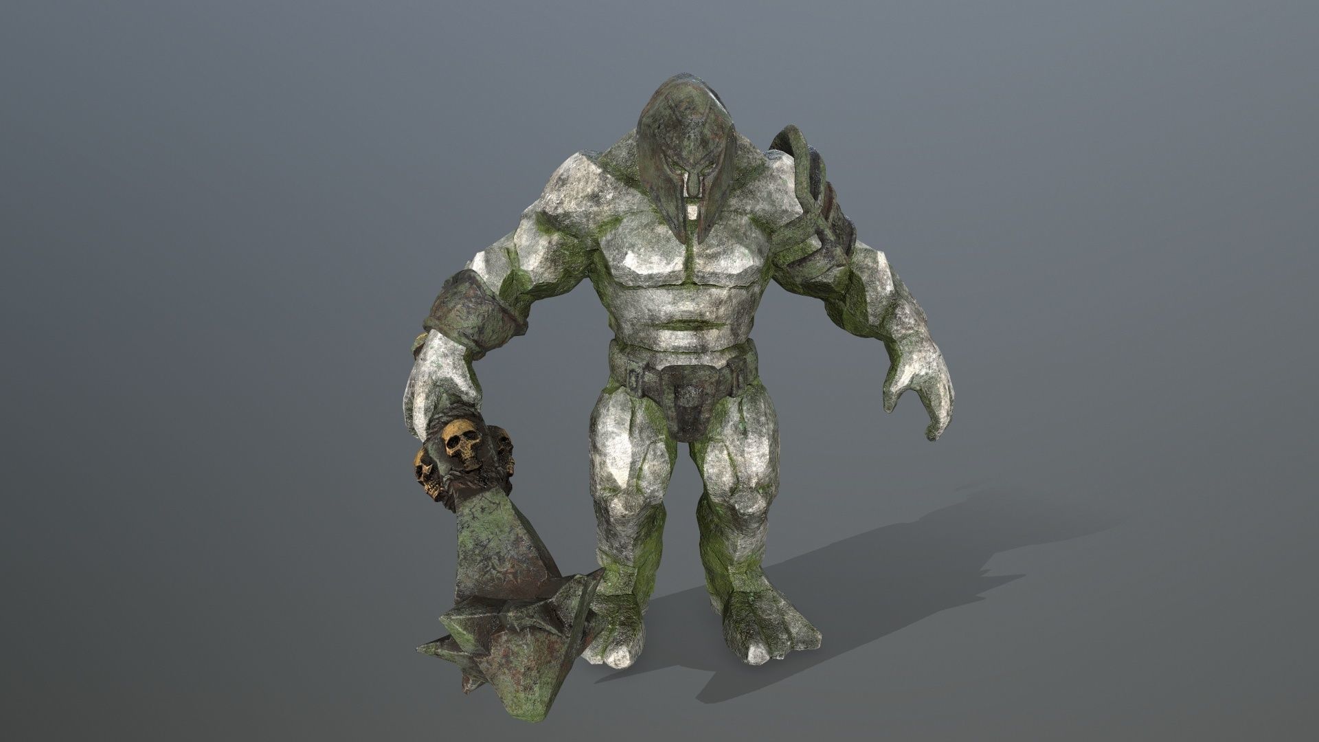 stone monster Low-poly 3D model_4