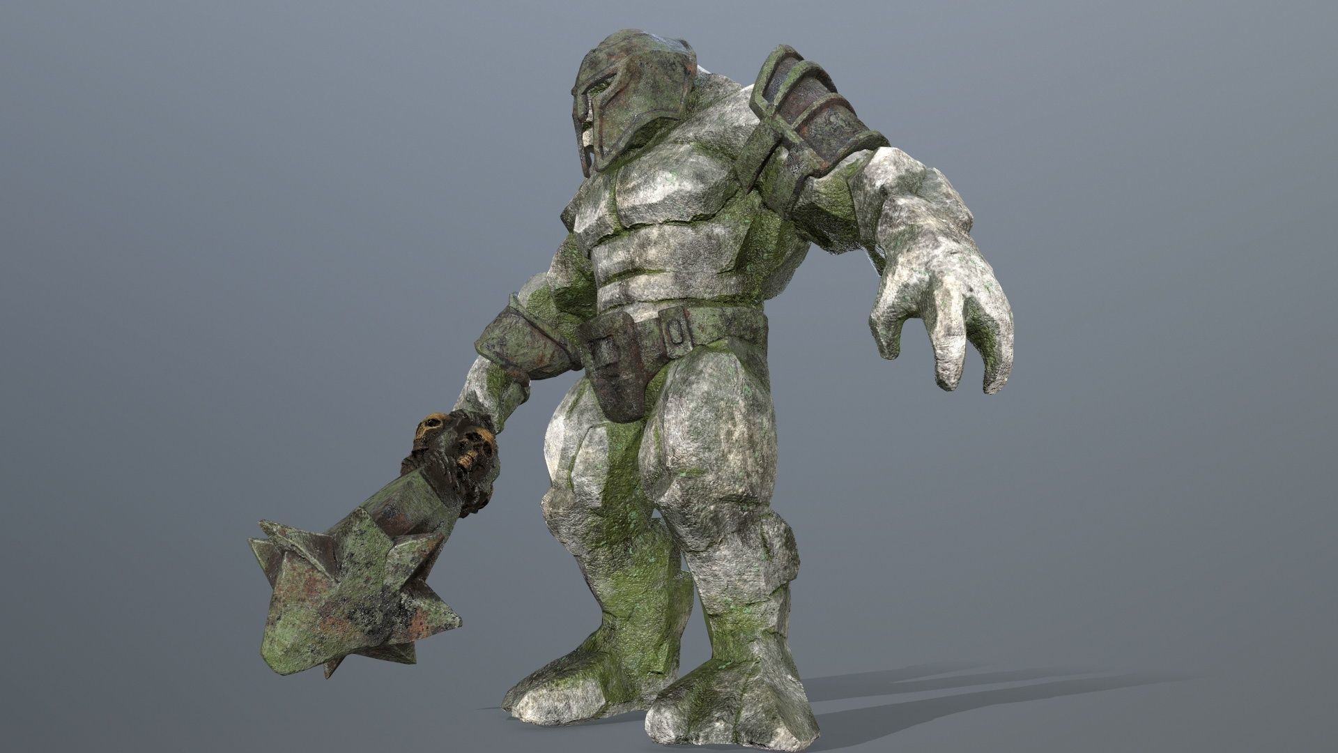 stone monster Low-poly 3D model_1