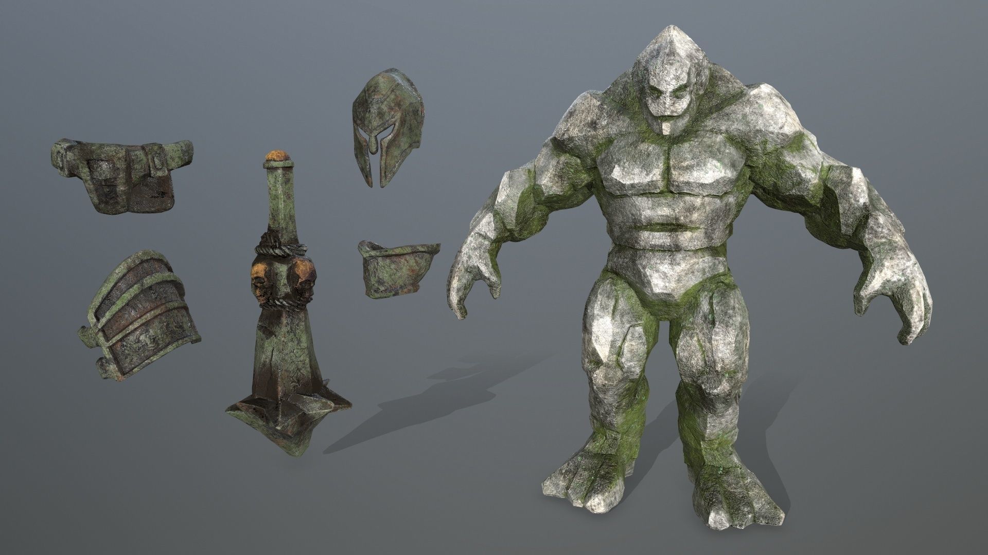 stone monster Low-poly 3D model_14
