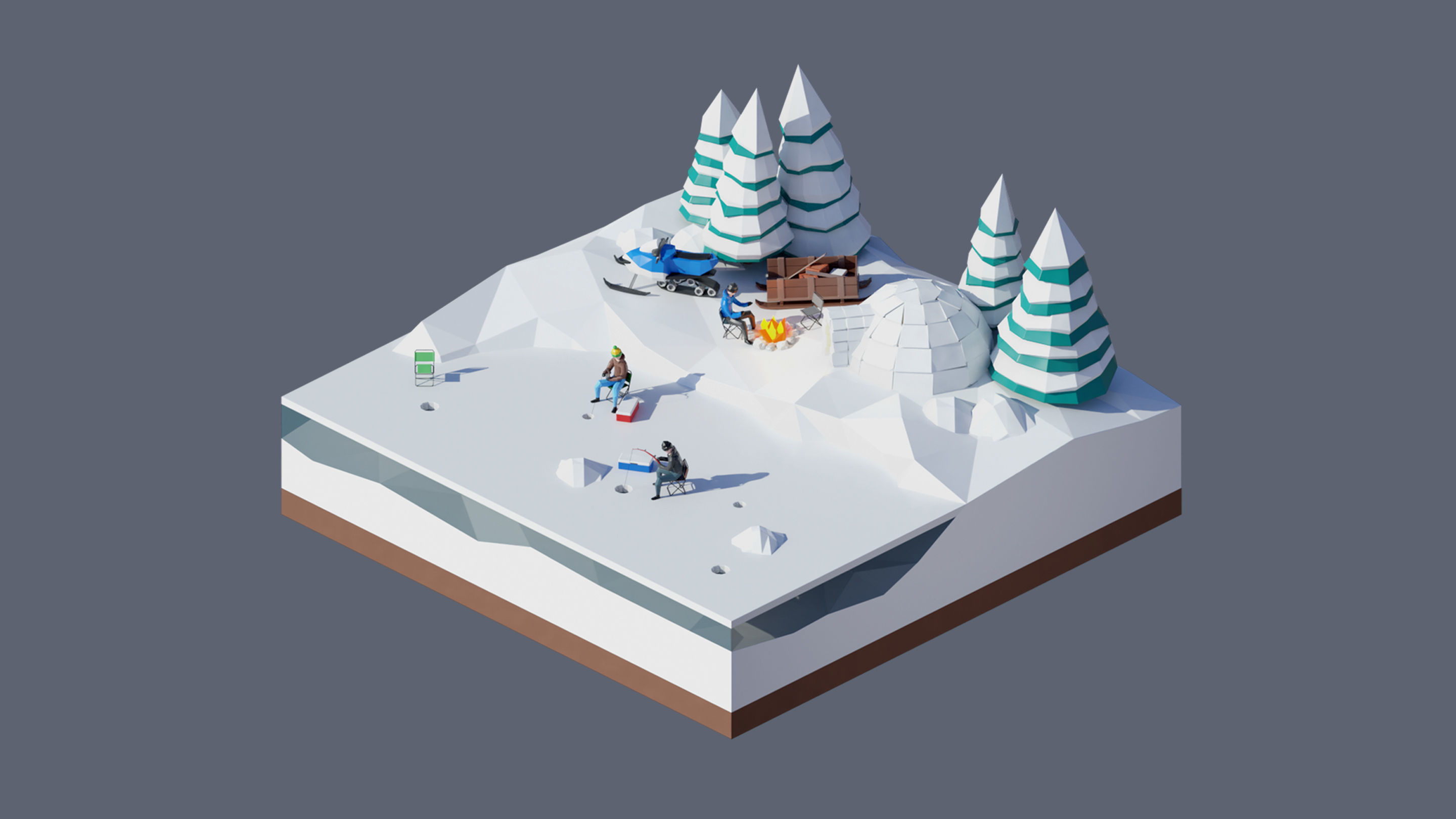 land 30A Low-poly 3D model_2