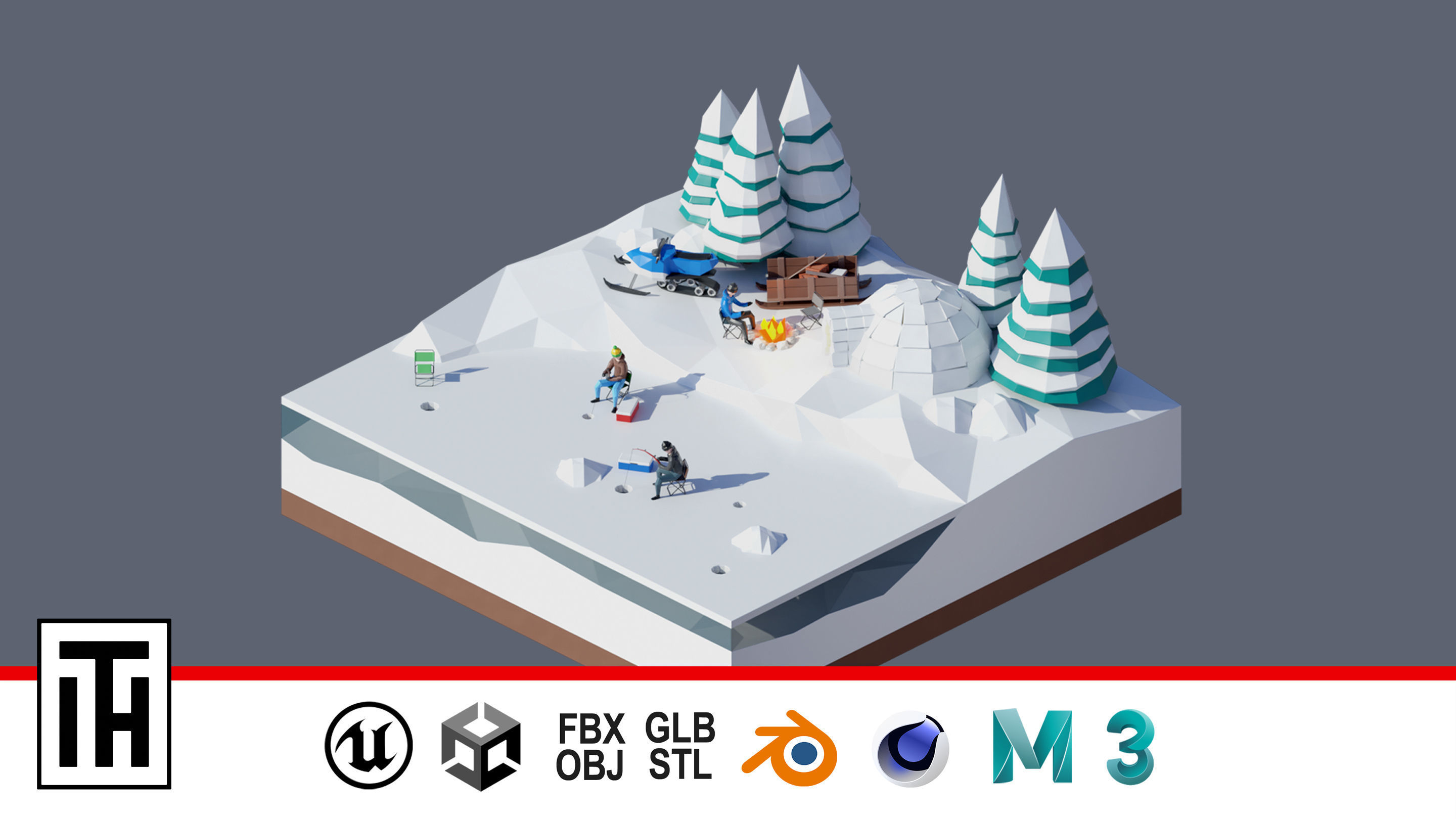 land 30A Low-poly 3D model_1