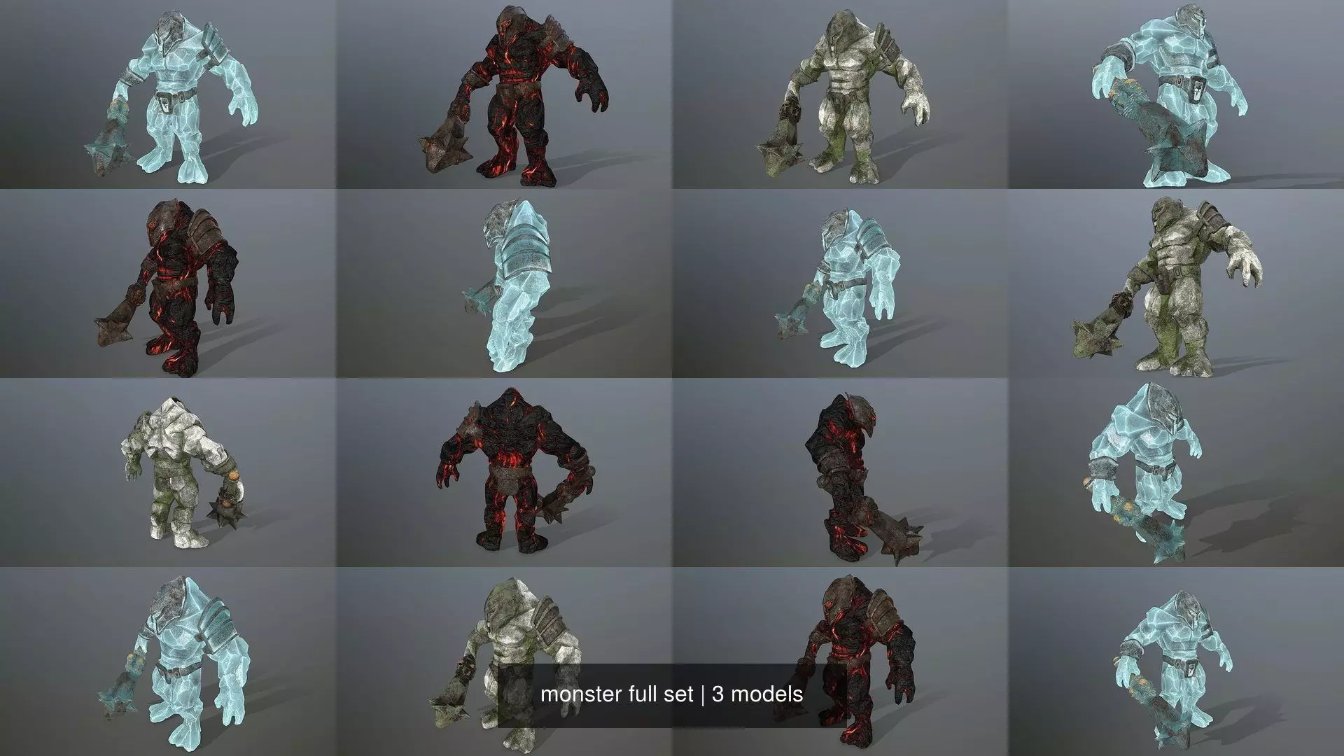 monster full set 3D Model Collection_1