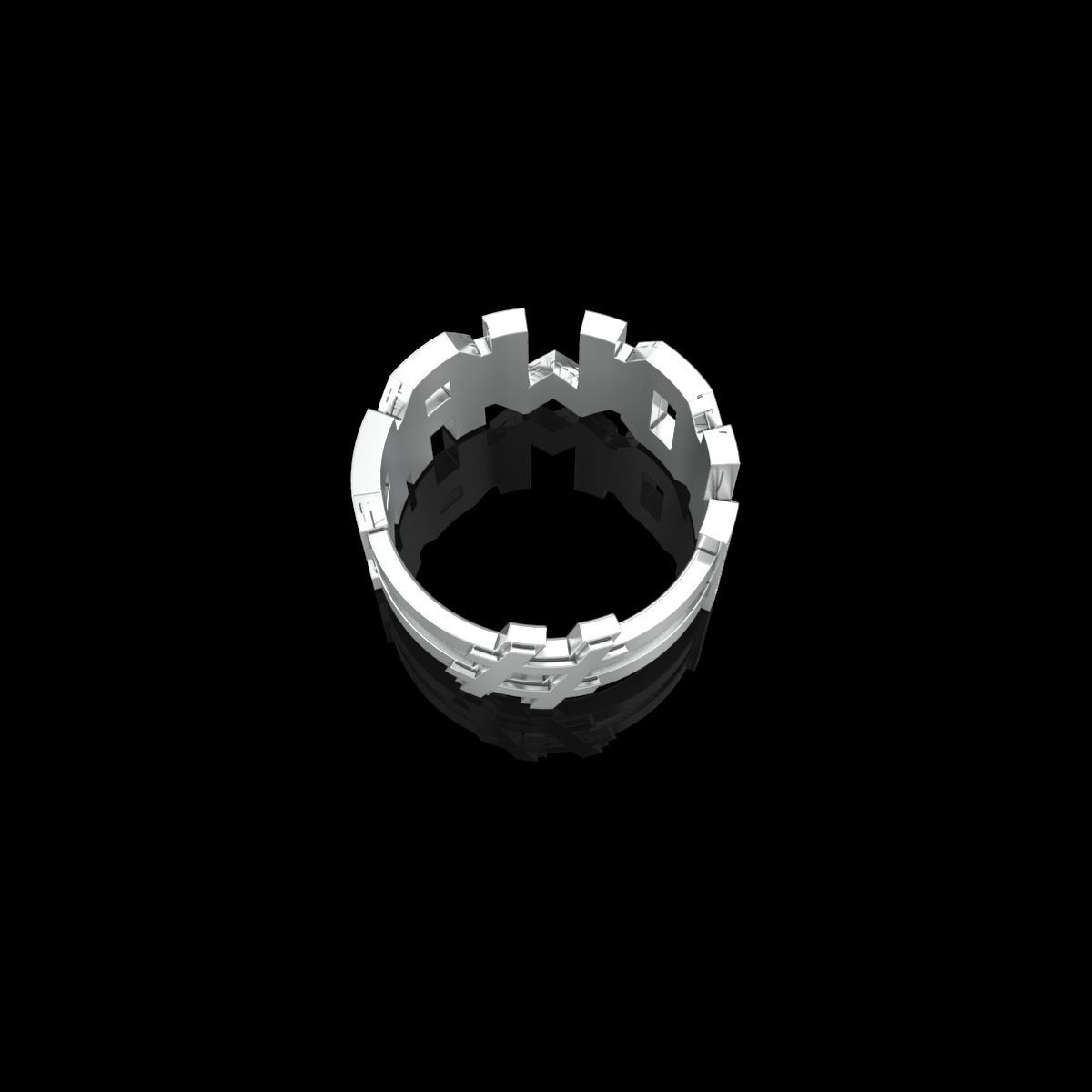 NO WAR Ring with gems Size 18mm 3D print model 3D print model_6