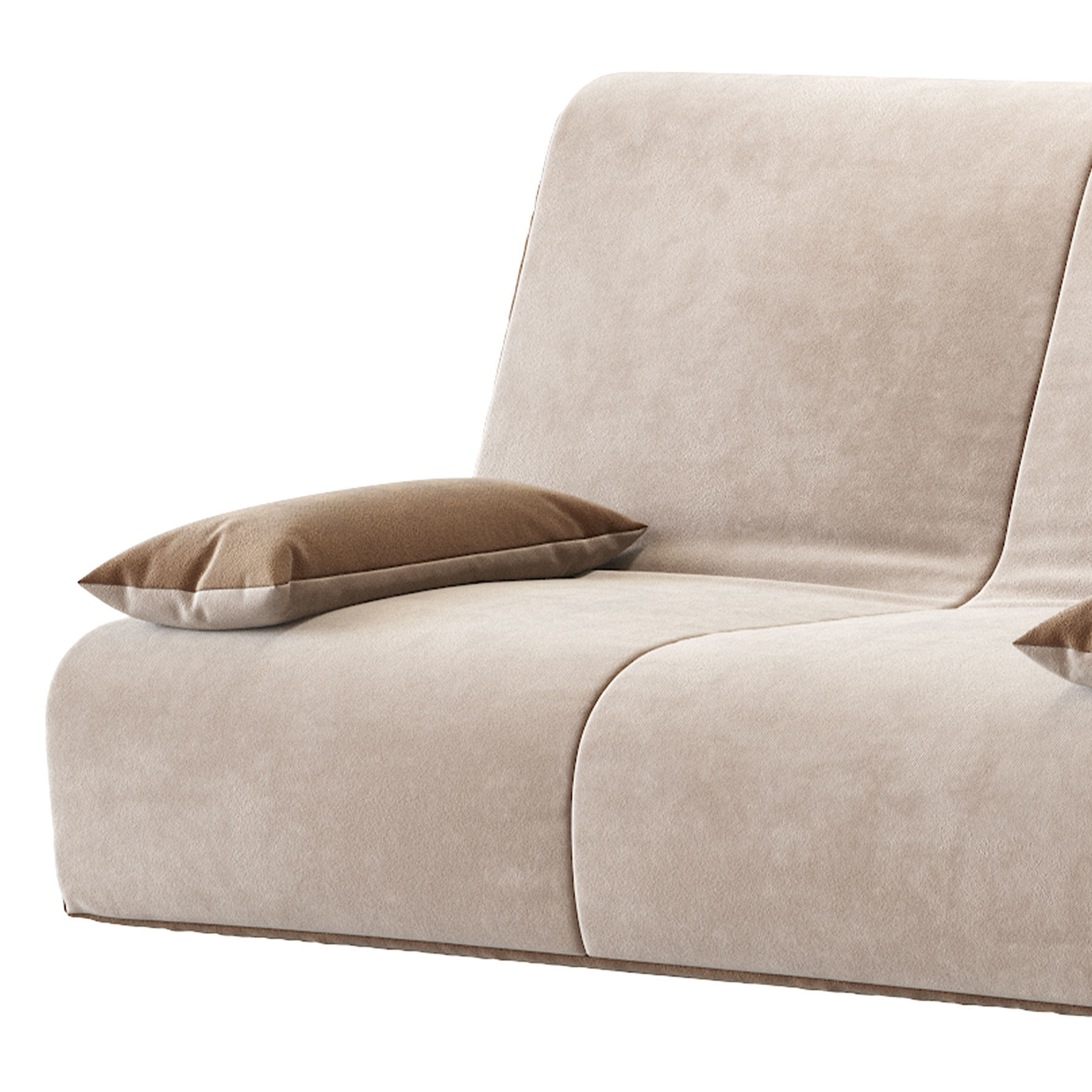 Novelty two sofas with couch and cushions 3D model_8