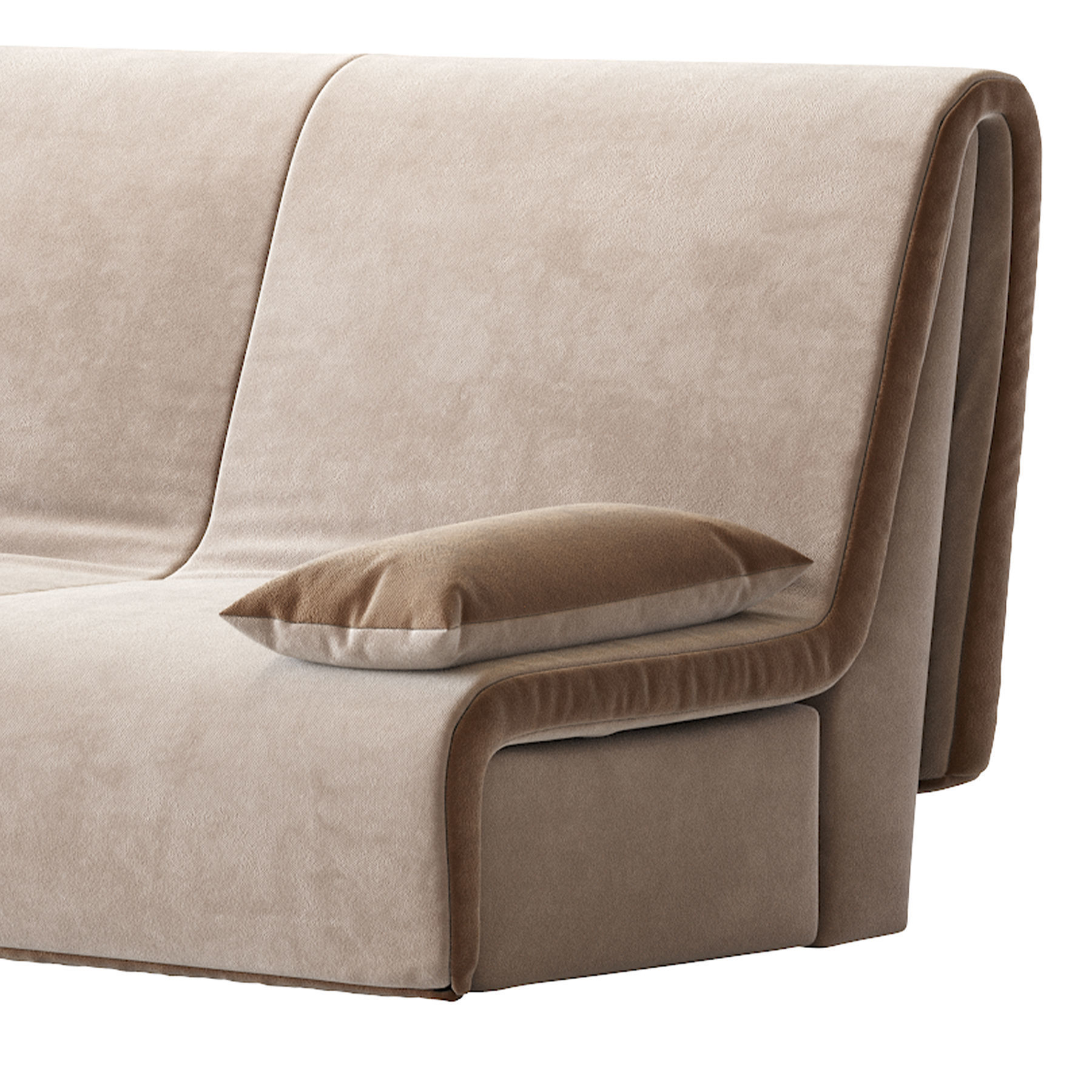 Novelty two sofas with couch and cushions 3D model_9