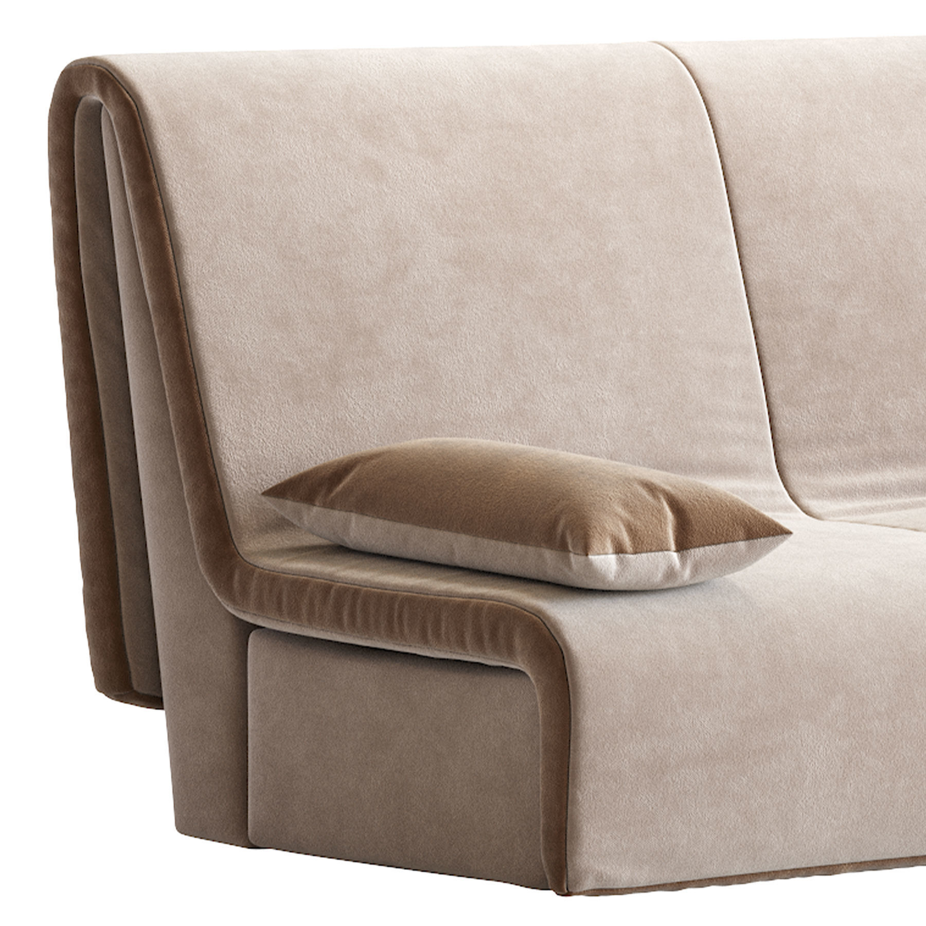 Novelty two sofas with couch and cushions 3D model_6