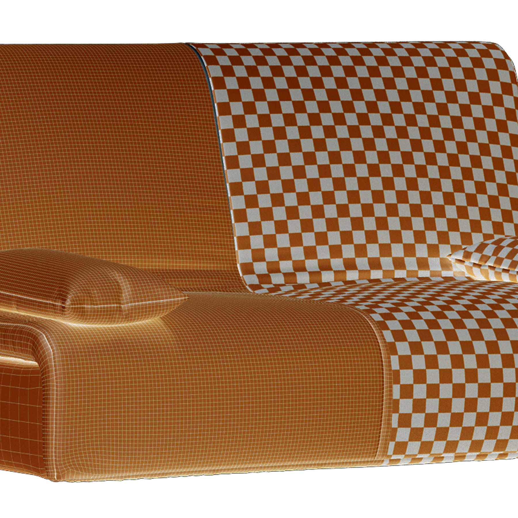 Novelty two sofas with couch and cushions 3D model_12