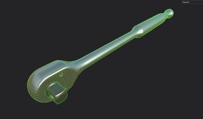 Ratcheting Wrench 02 Low-poly 3D model 2