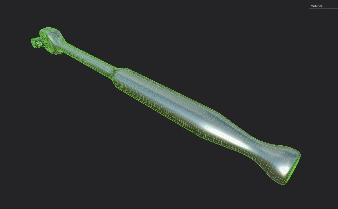 Ratcheting Wrench 02 Low-poly 3D model_7