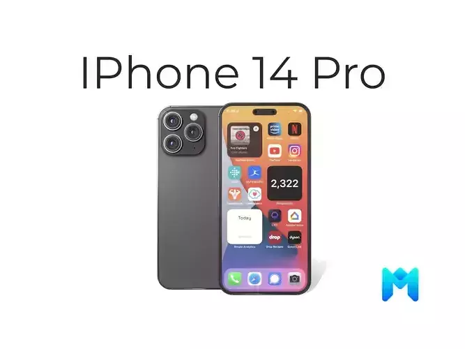 2022 phone 14 Pro concept Game Asset Low-poly 3D model