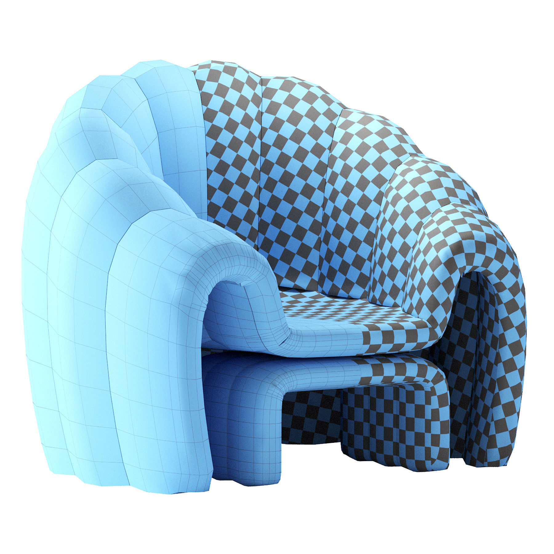 Armchair Art Shell 3D model_4
