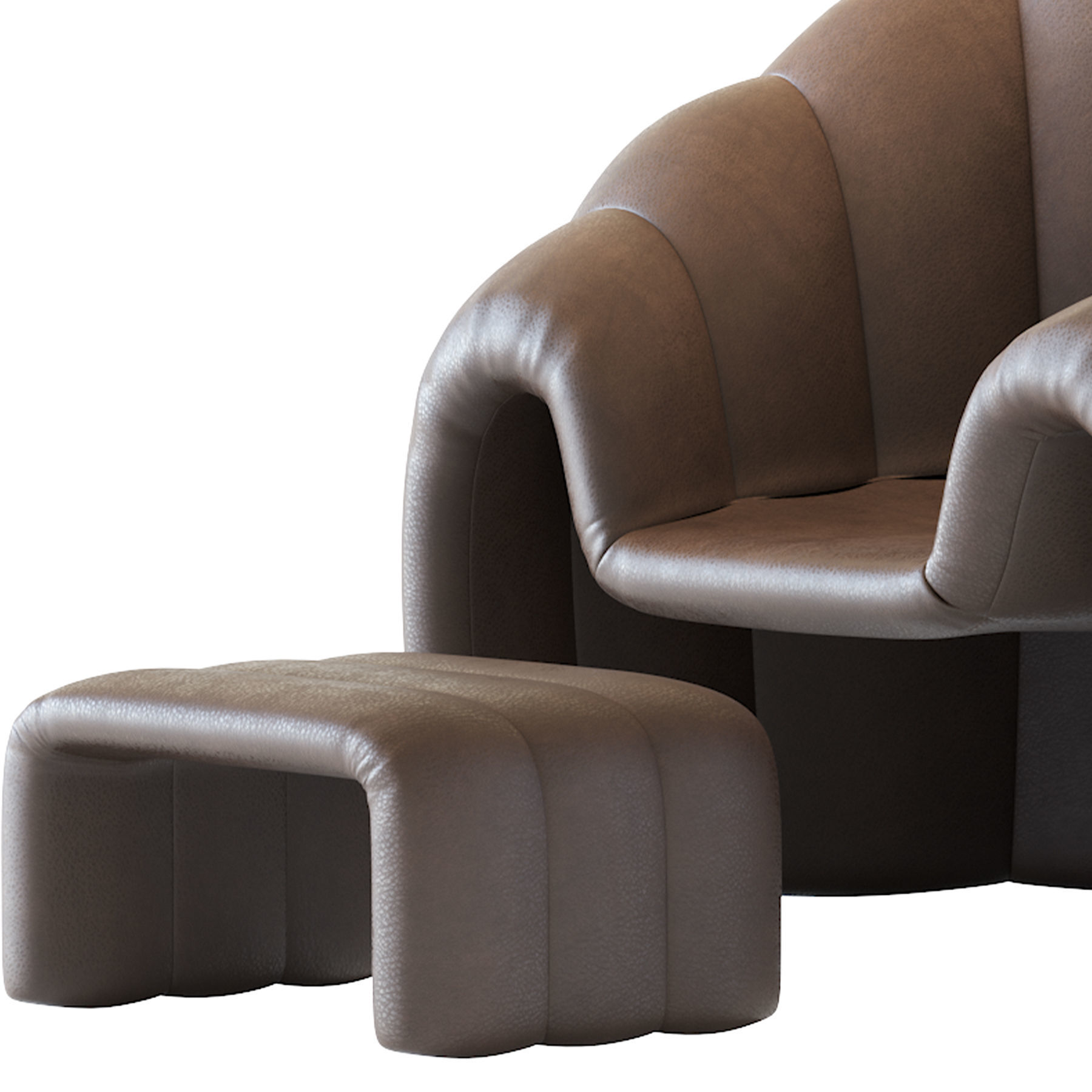 Armchair Art Shell 3D model_11