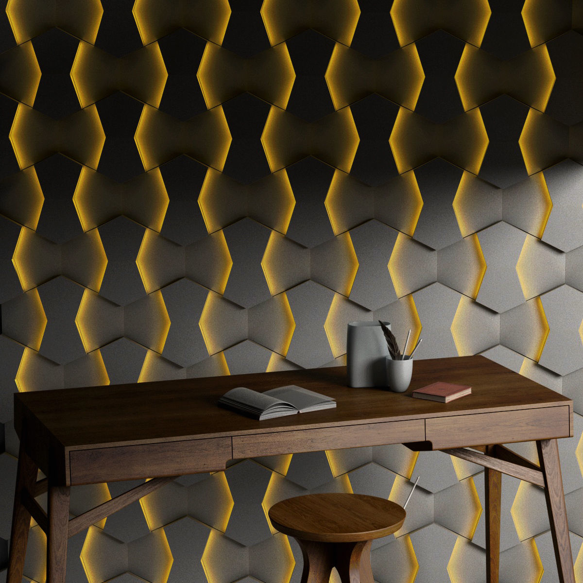 3d wall panel set 01 Concrete Quality4k Low-poly 3D model_1