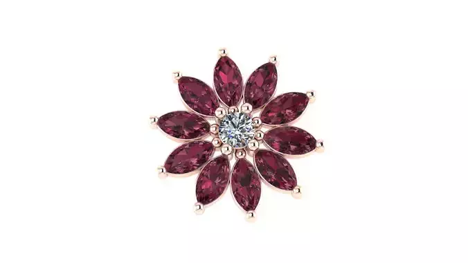 Pendant And Earrings With Marquise Stone Ready to Print