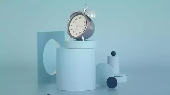 Alarm Clock 3D model with cinema 4d Octane
