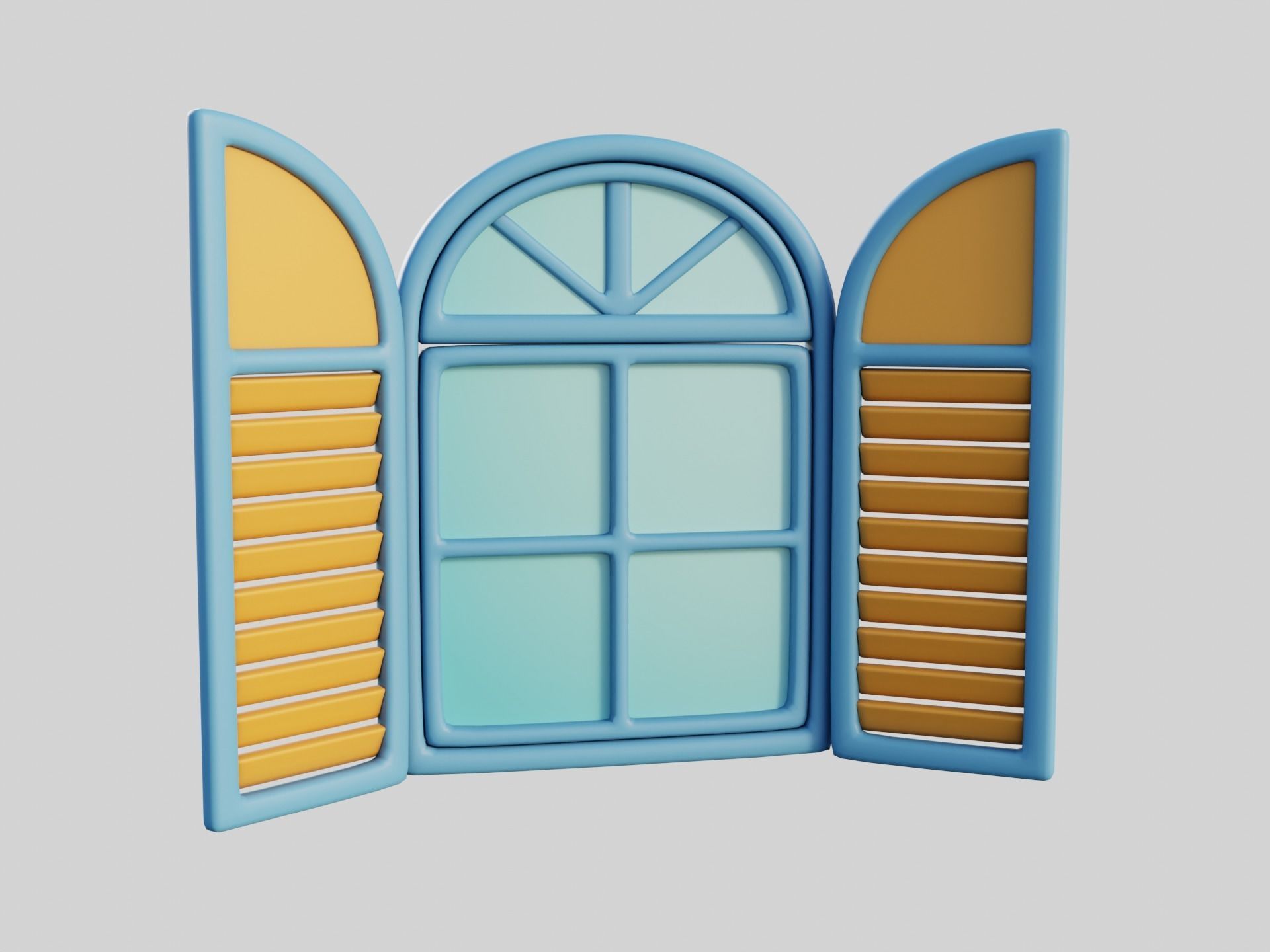 Cartoon Windows Collection 3 Low-poly 3D model_26