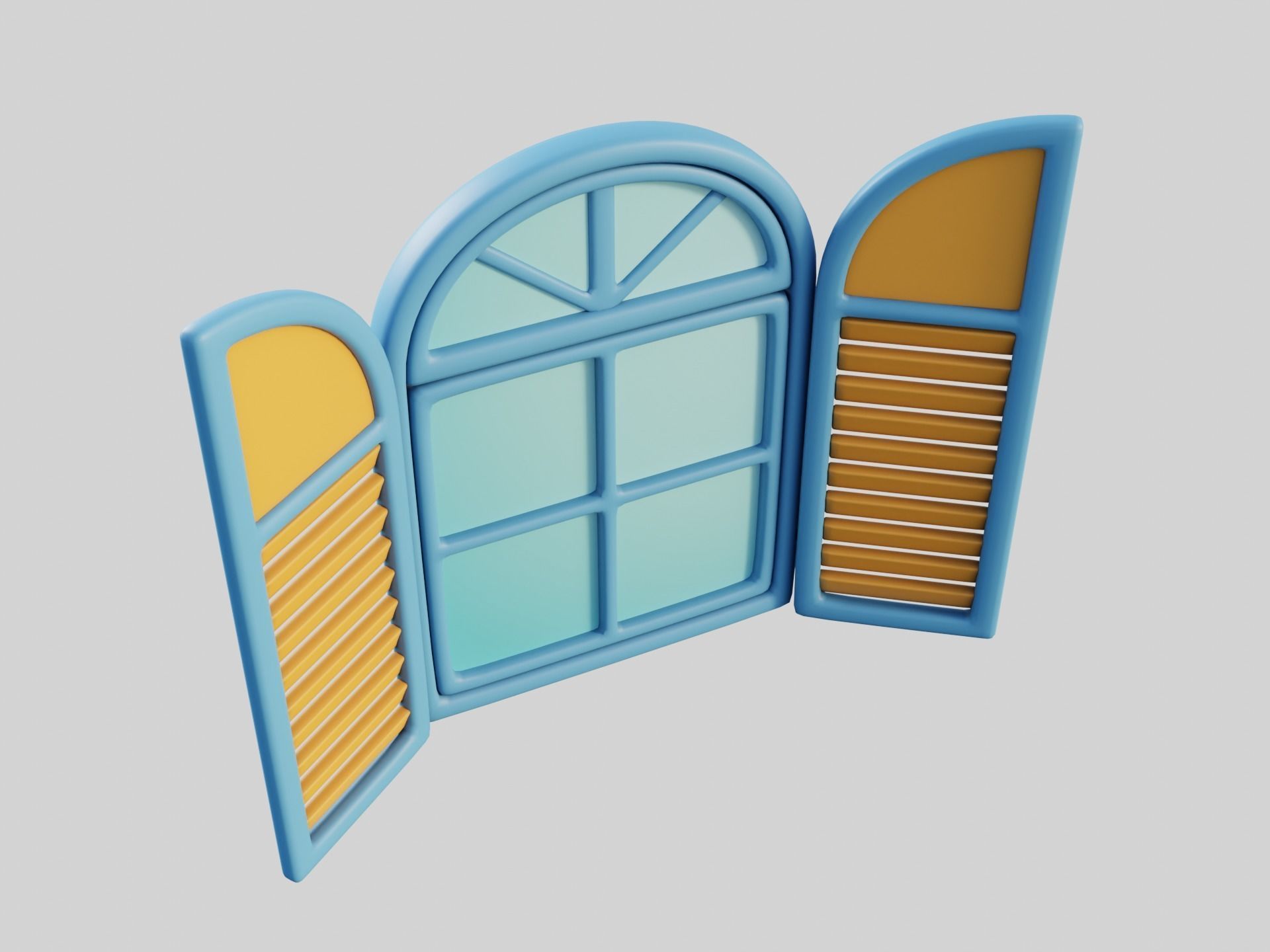 Cartoon Windows Collection 3 Low-poly 3D model_29
