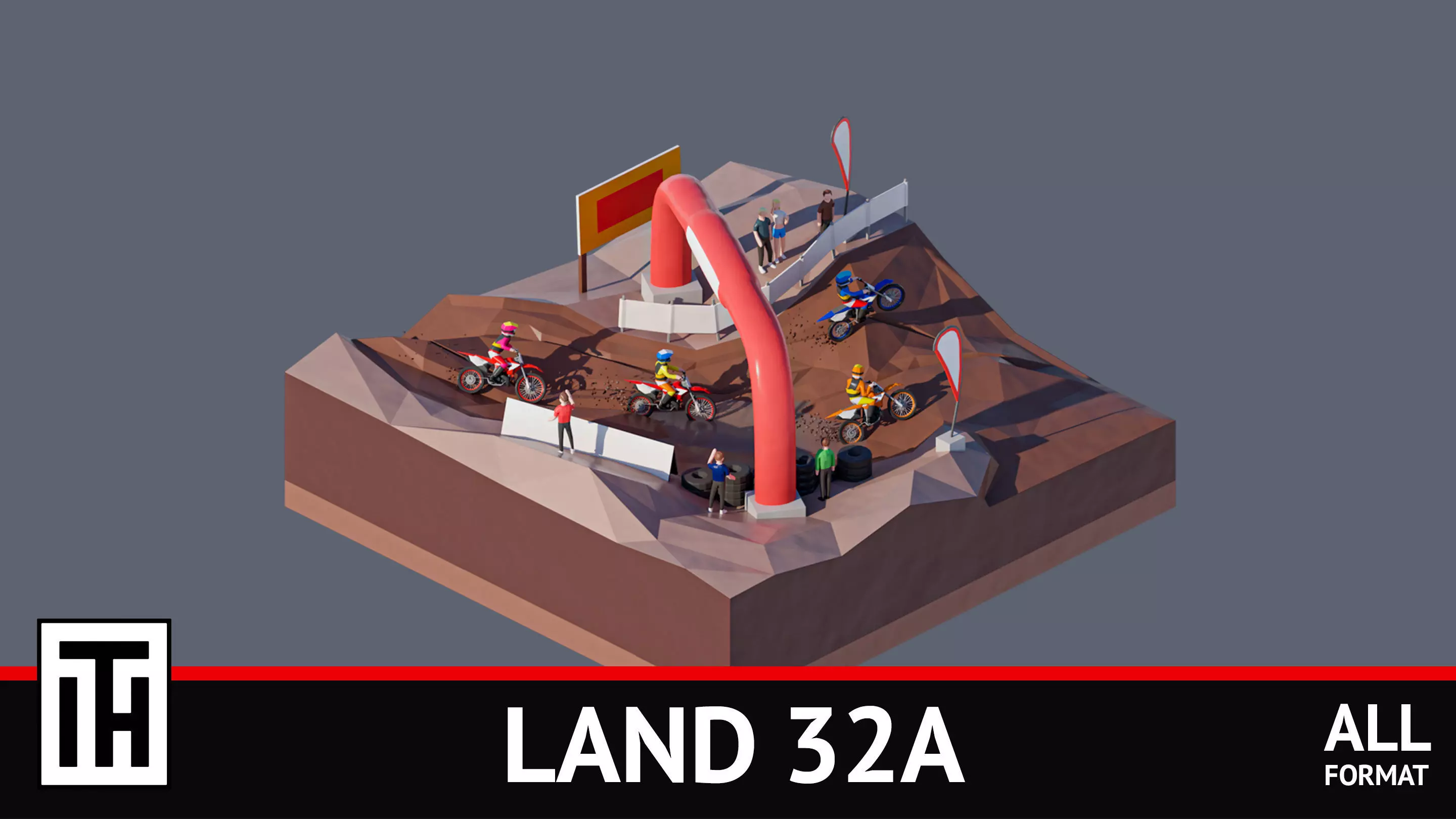 land 32A Low-poly 3D model_0