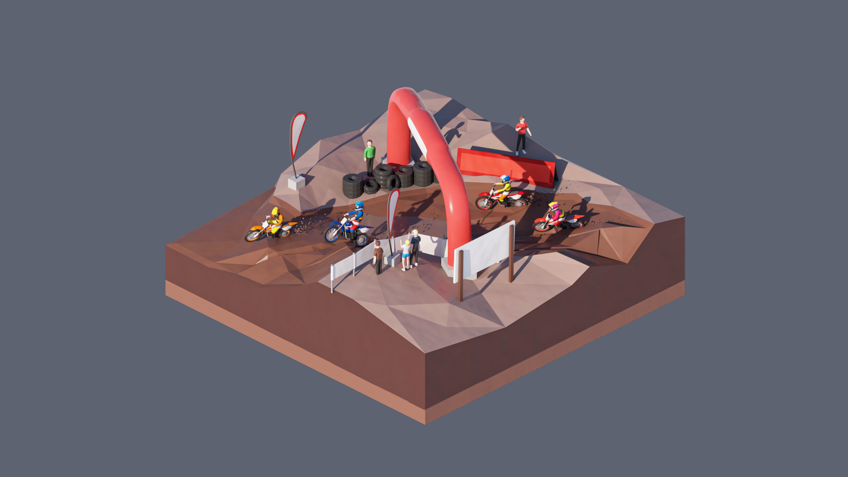land 32A Low-poly 3D model_3