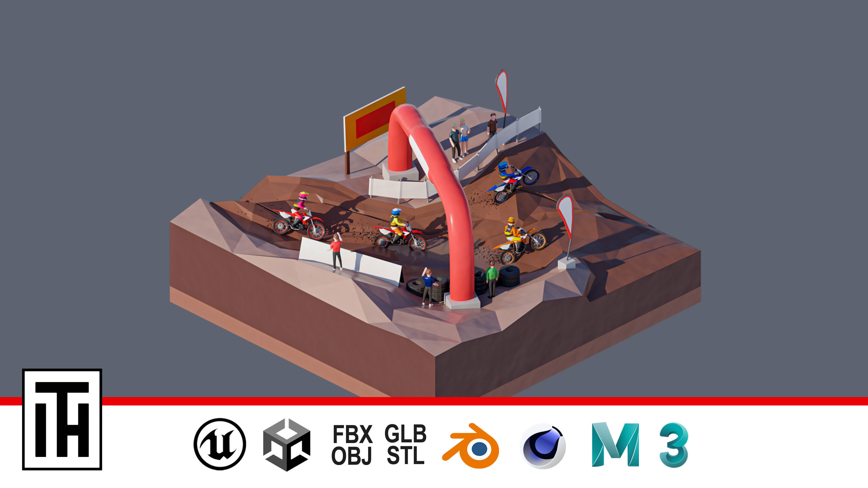 land 32A Low-poly 3D model_1