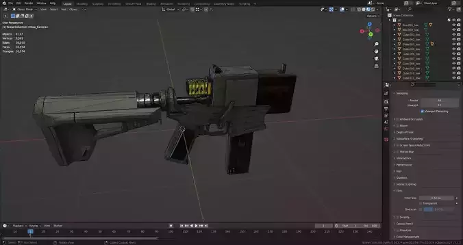Sci fi gun W211 Game ready PBR