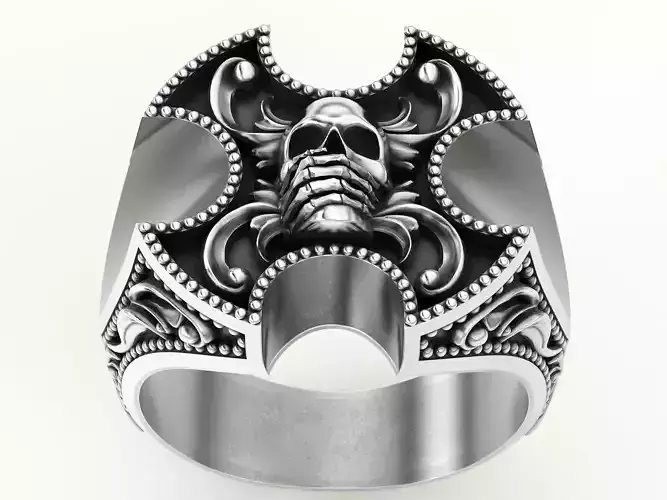 Skull ring silver gold  printable jewelry 3D model