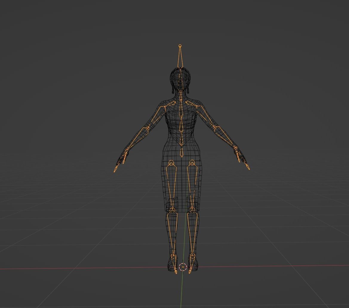 Tribal Man and Woman Low-poly 3D model_5