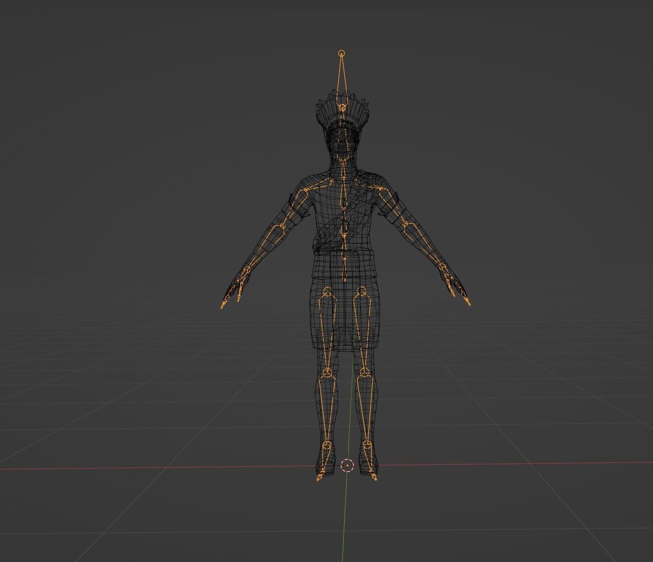 Tribal Man and Woman Low-poly 3D model_6