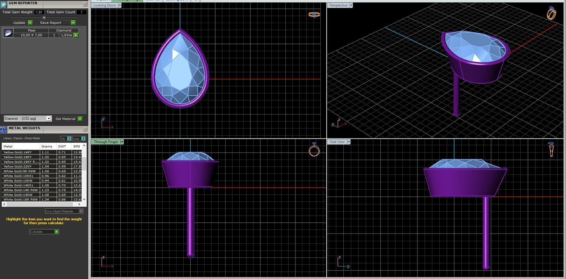 Earrings in the shape of a pear a set of different sizes 3D print model_22