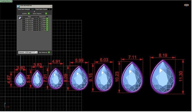 Earrings in the shape of a pear a set of different sizes 3D print model