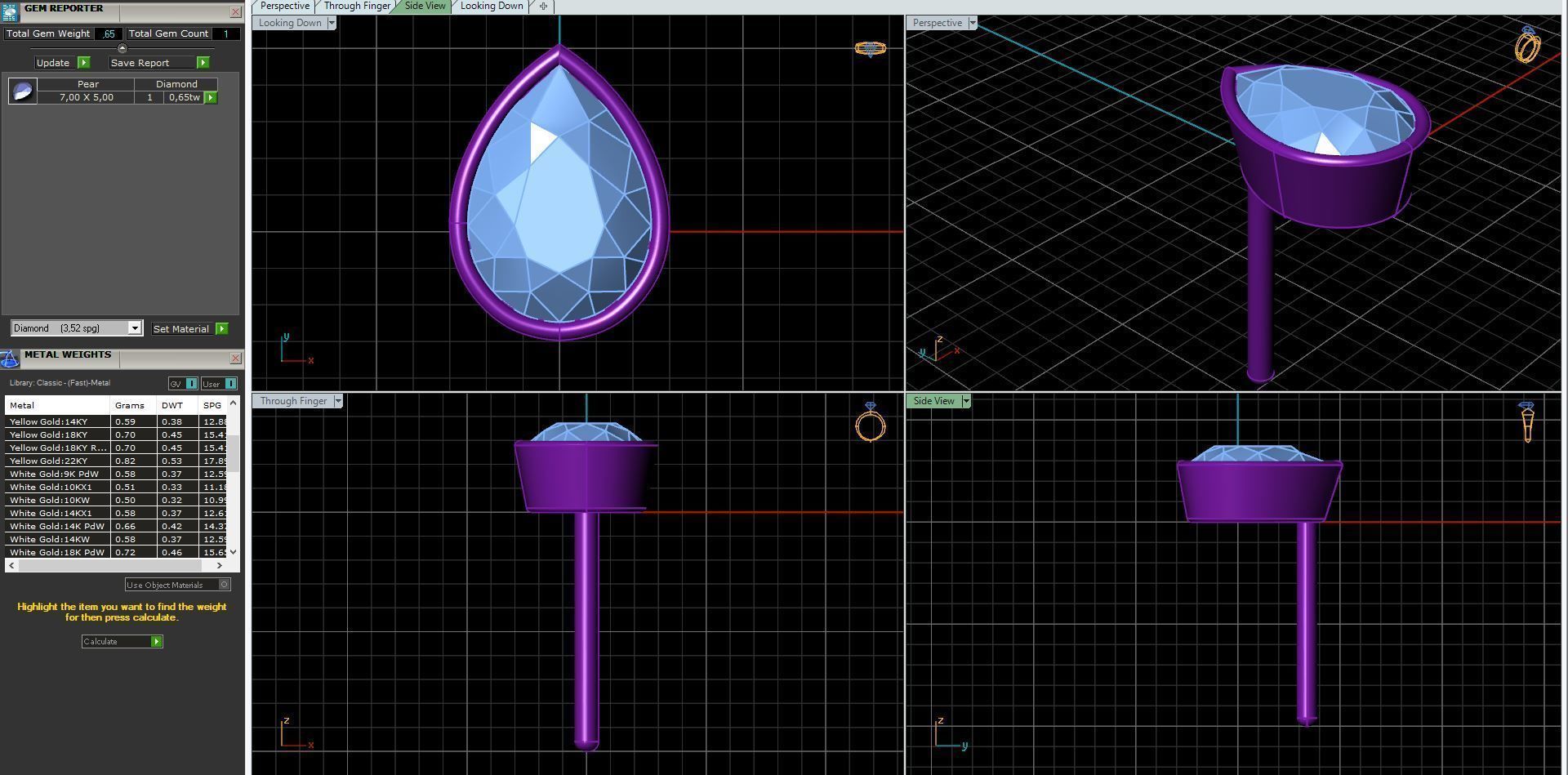 Earrings in the shape of a pear a set of different sizes 3D print model_13