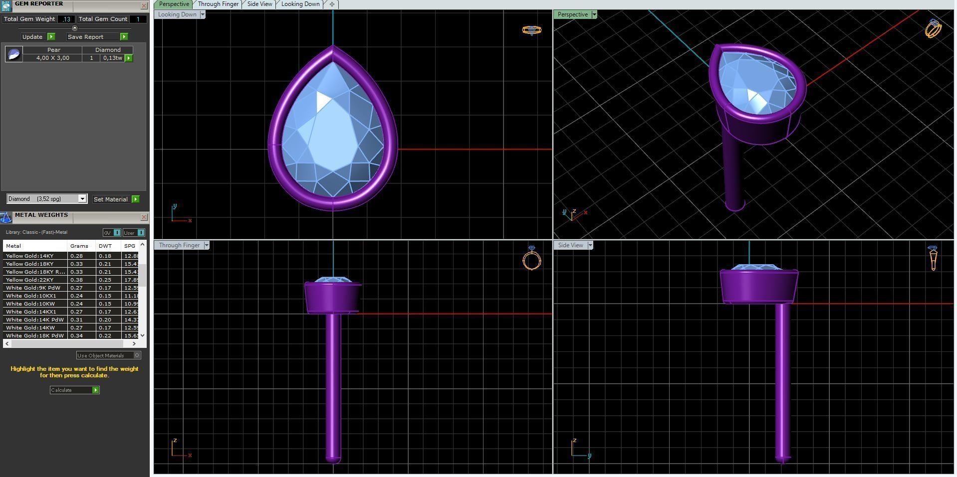 Earrings in the shape of a pear a set of different sizes 3D print model_4