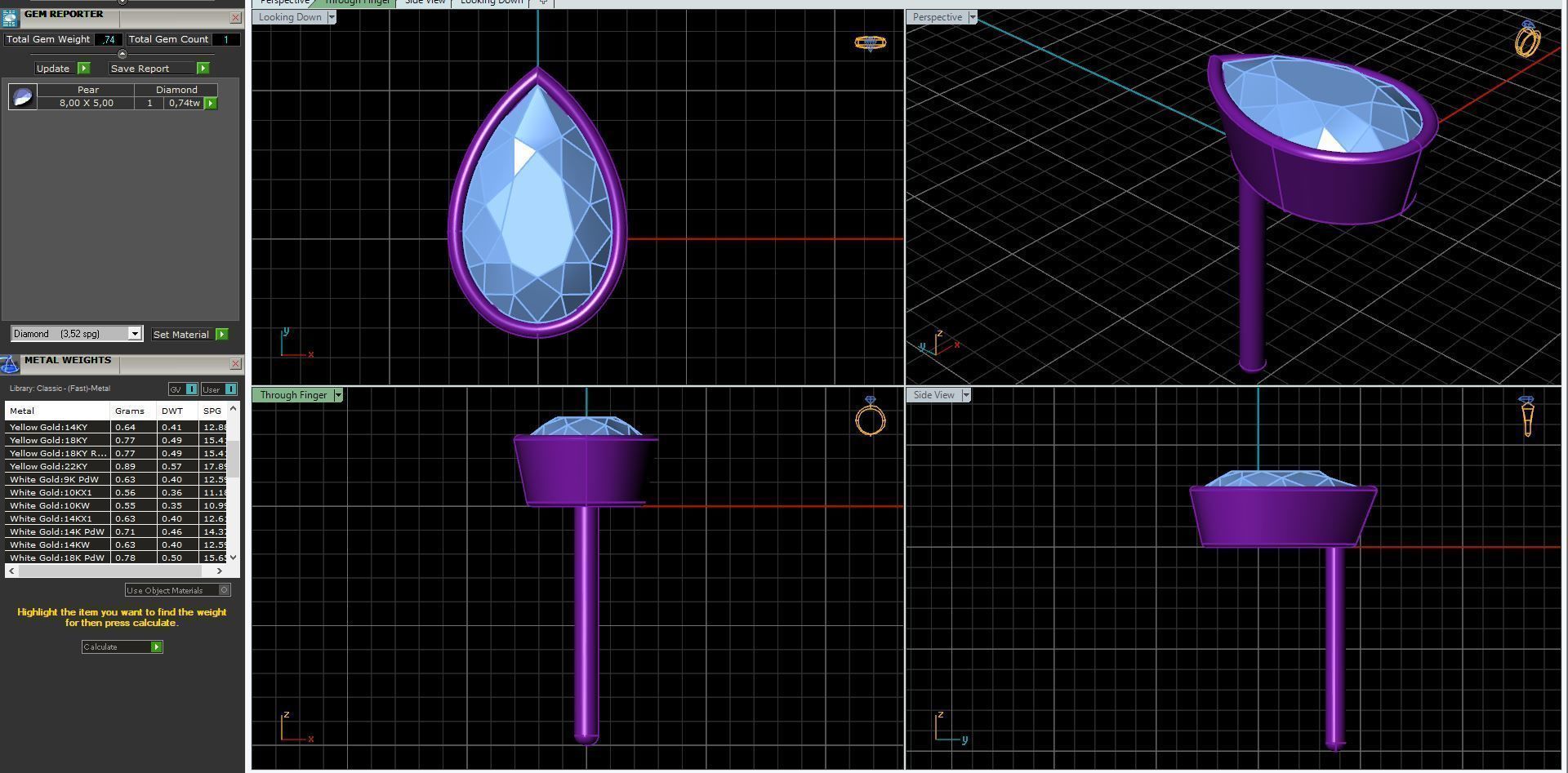 Earrings in the shape of a pear a set of different sizes 3D print model_16