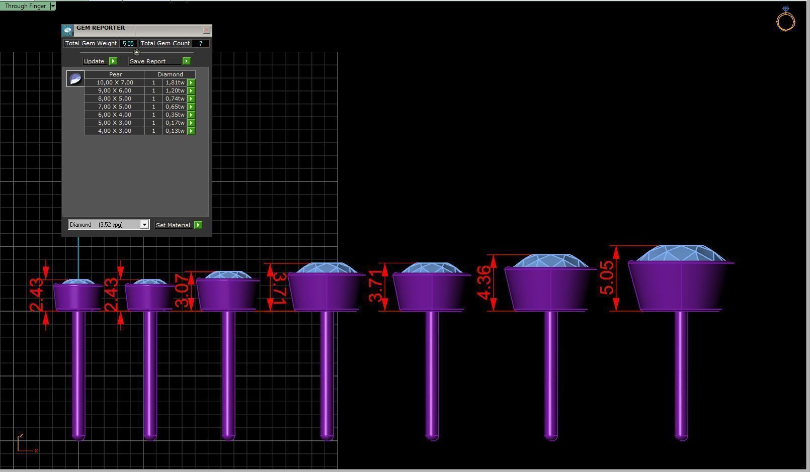 Earrings in the shape of a pear a set of different sizes 3D print model_1