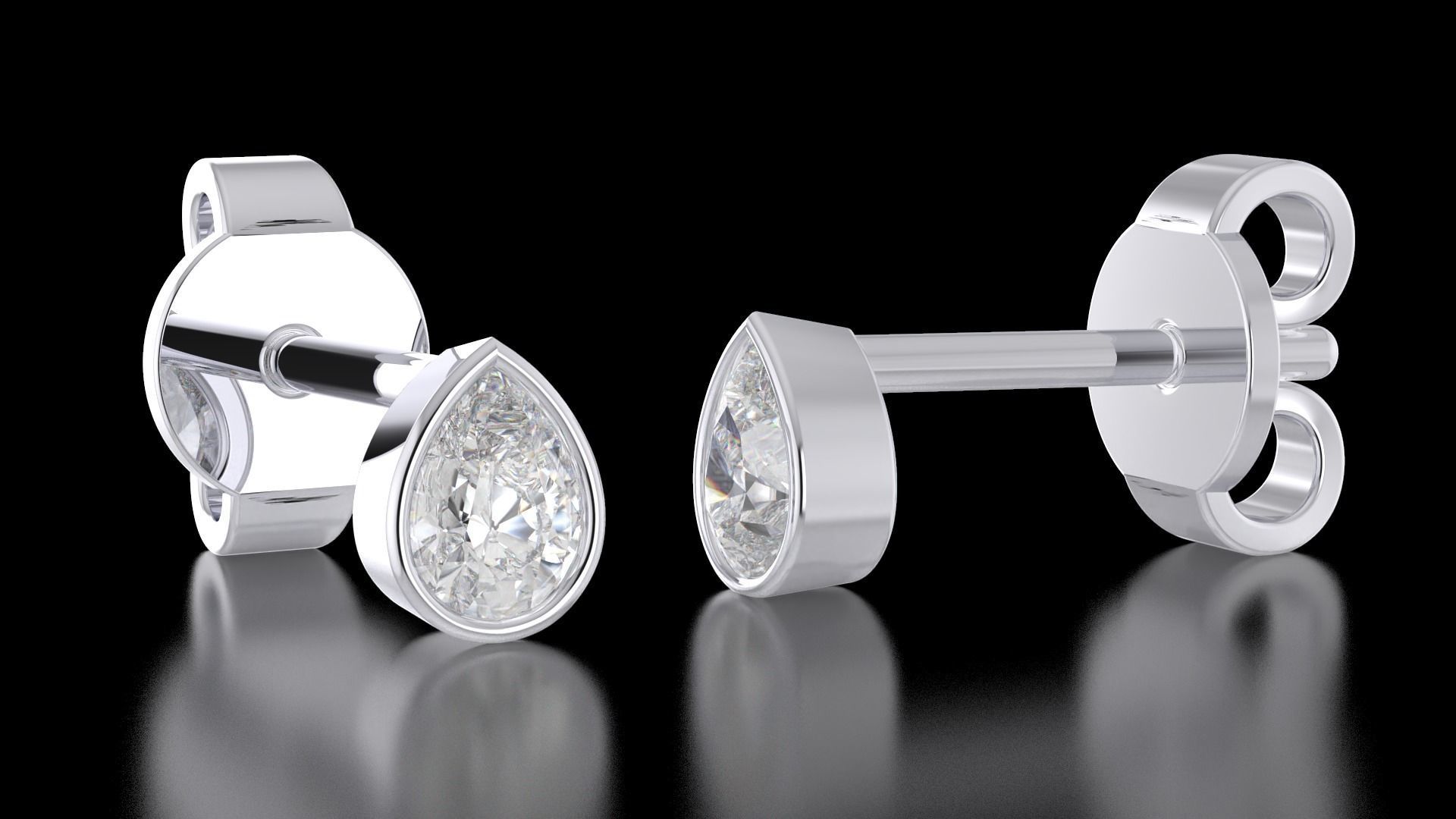 Earrings in the shape of a pear a set of different sizes 3D print model_2