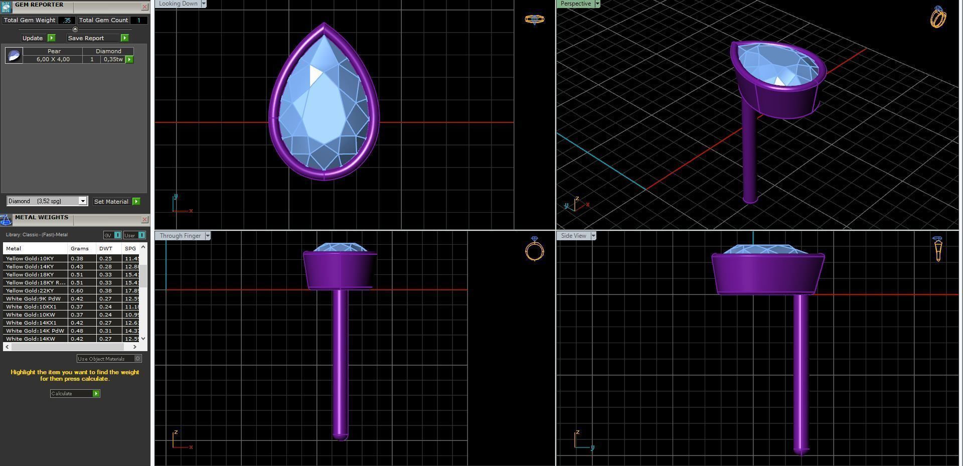 Earrings in the shape of a pear a set of different sizes 3D print model_10