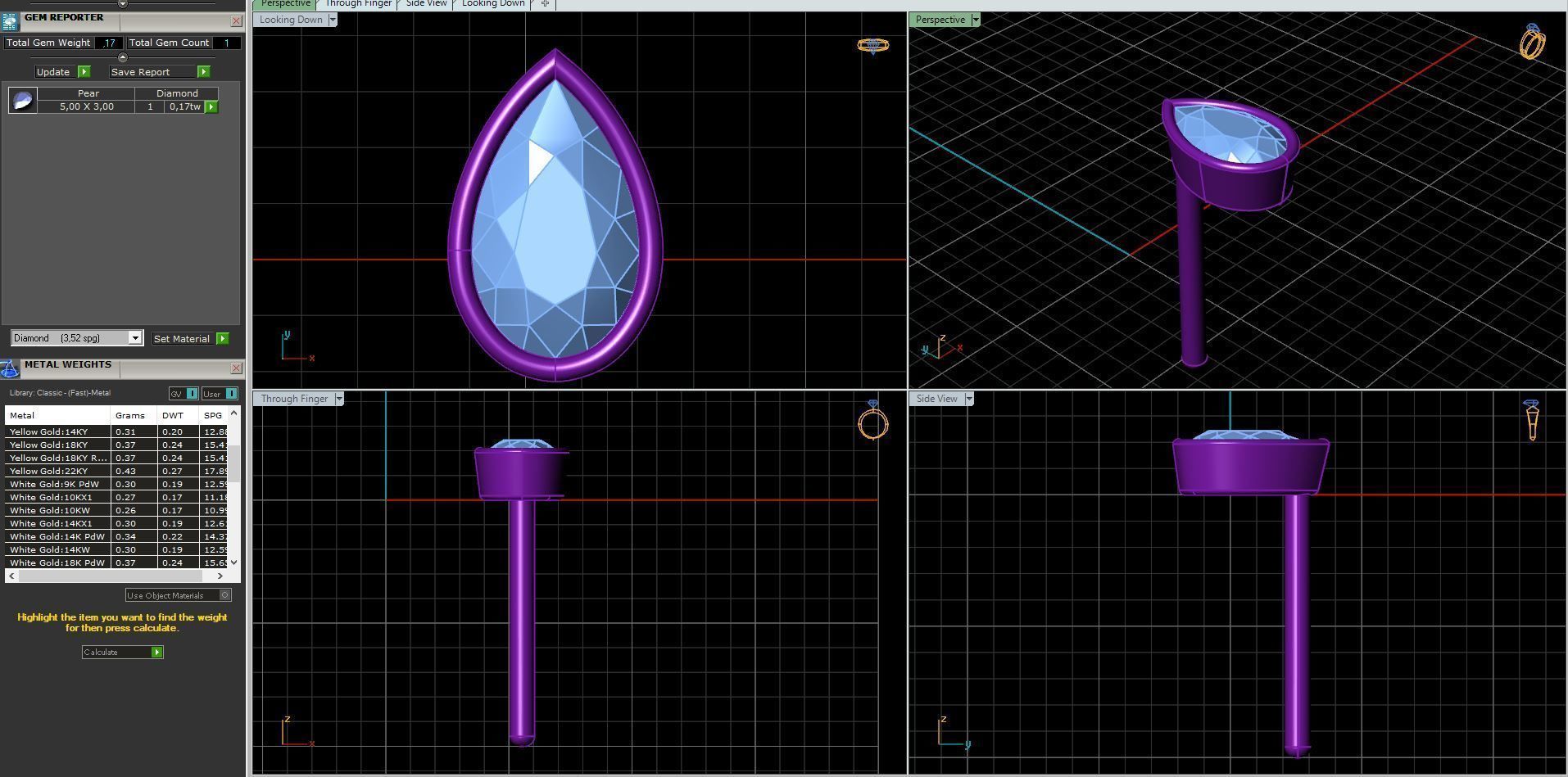 Earrings in the shape of a pear a set of different sizes 3D print model_7