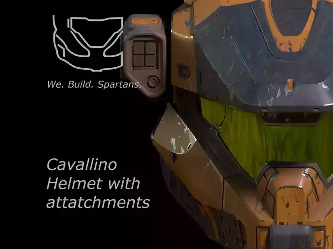 HALO Cavallino helmet with attachments 3d print file