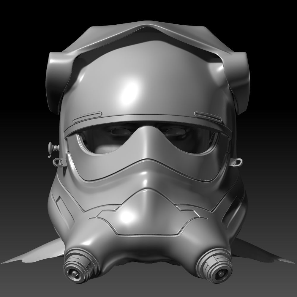 First Order TIE Fighter Pilot Helmet Printable 3D Model 3D print model_9
