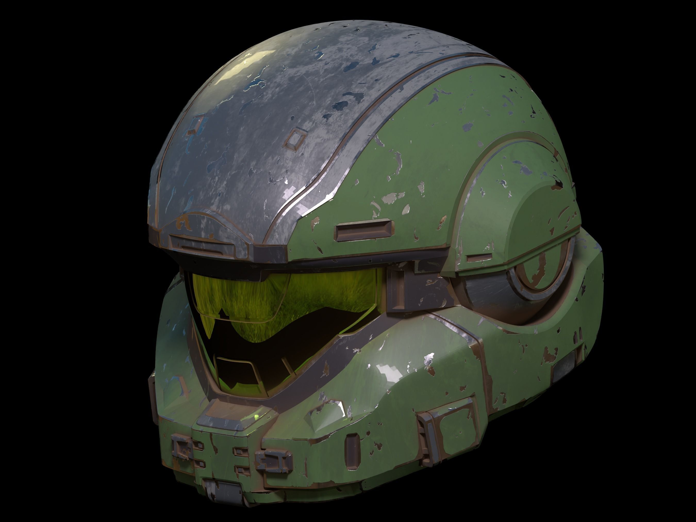 HALO Enigma helmet with attachments 3d print file 3D print model_2