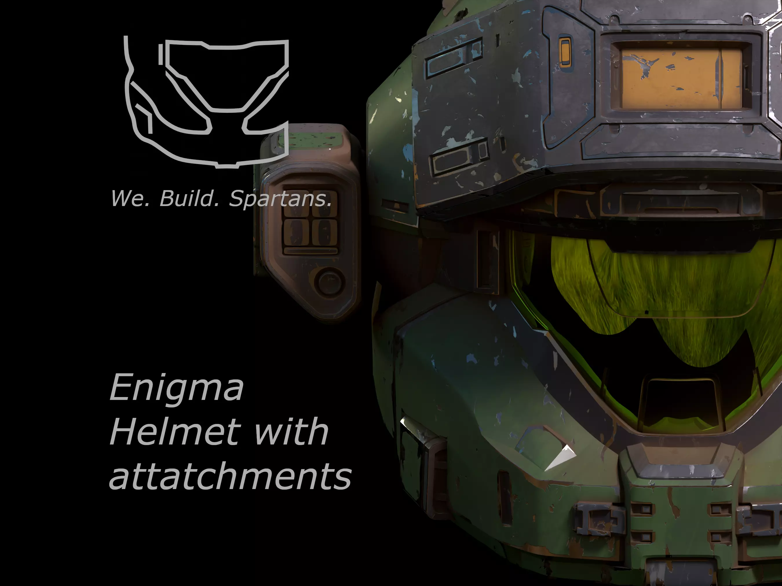 HALO Enigma helmet with attachments 3d print file 3D print model_0