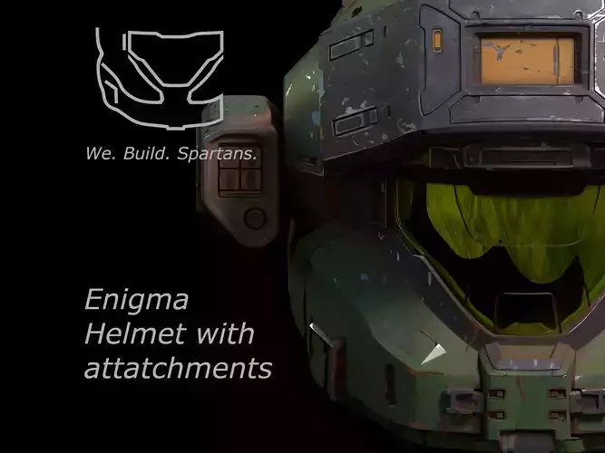 HALO Enigma helmet with attachments 3d print file